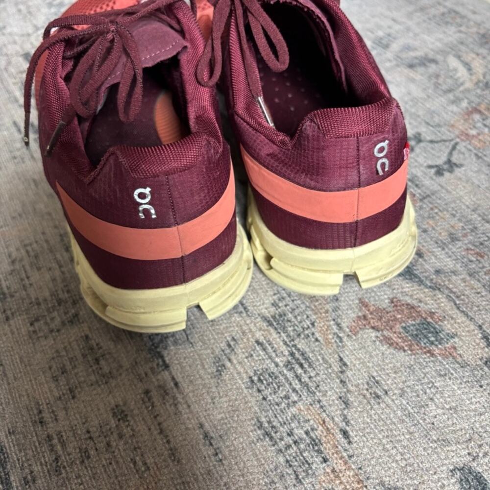 On Cloudflow 2.0 Rust/Limelight Red Running Shoes… - image 3